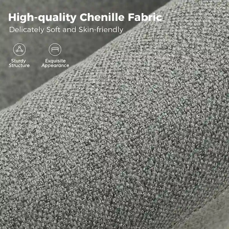 Fauteuil pivotant moderne à 360 degrés avec housse amovible aspect lin
