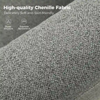 Fauteuil pivotant moderne à 360 degrés avec housse amovible aspect lin