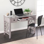 Bureau avec 3 tiroirs de rangement et motif décoratif en quadrilobe