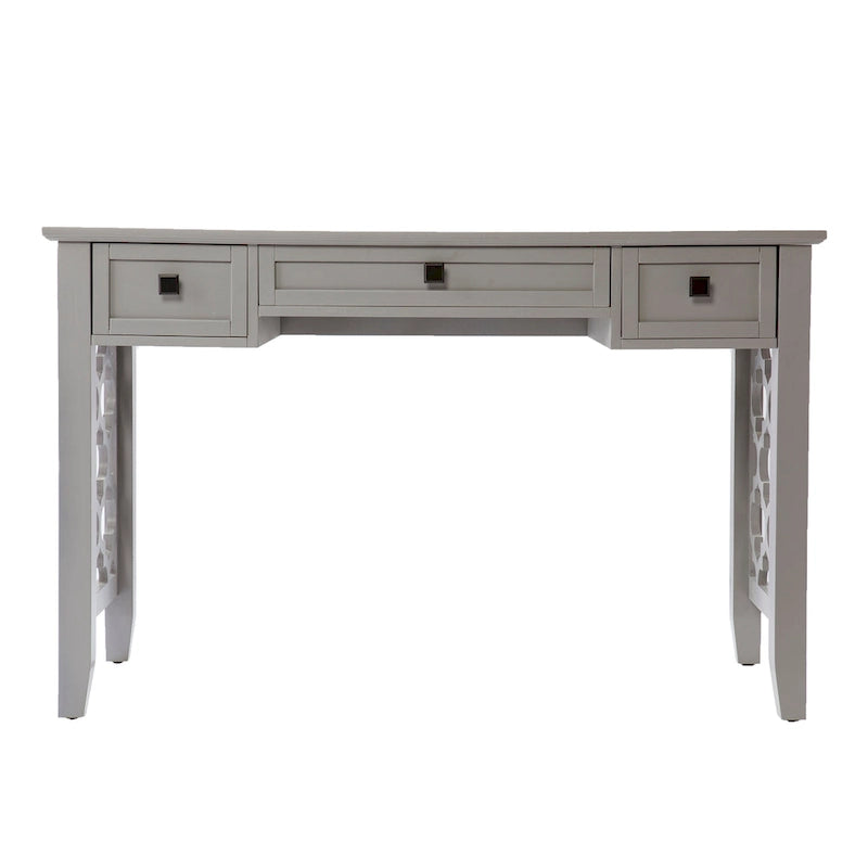 Bureau avec 3 tiroirs de rangement et motif décoratif en quadrilobe
