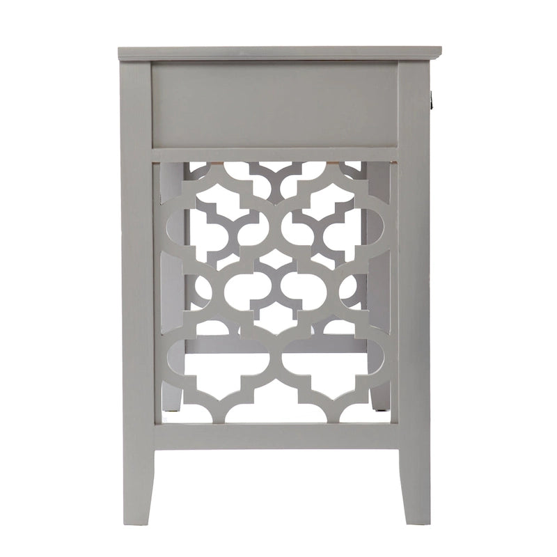Bureau avec 3 tiroirs de rangement et motif décoratif en quadrilobe