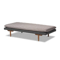 Canapé-lit en bois rembourré de style moderne du milieu du siècle – Élégant futon