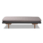 Canapé-lit en bois rembourré de style moderne du milieu du siècle – Élégant futon