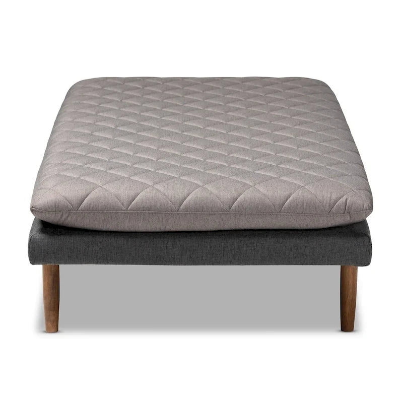 Canapé-lit en bois rembourré de style moderne du milieu du siècle – Élégant futon