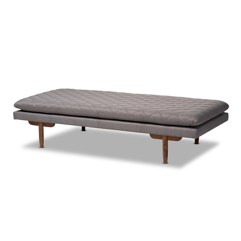Canapé-lit en bois rembourré de style moderne du milieu du siècle – Élégant futon