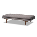 Canapé-lit en bois rembourré de style moderne du milieu du siècle – Élégant futon