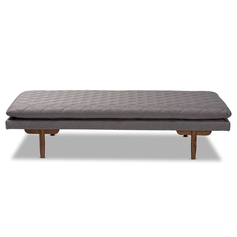 Canapé-lit en bois rembourré de style moderne du milieu du siècle – Élégant futon