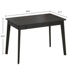 Bureau en bois de 39,4W, bureau d'écriture, bureau d'ordinateur
