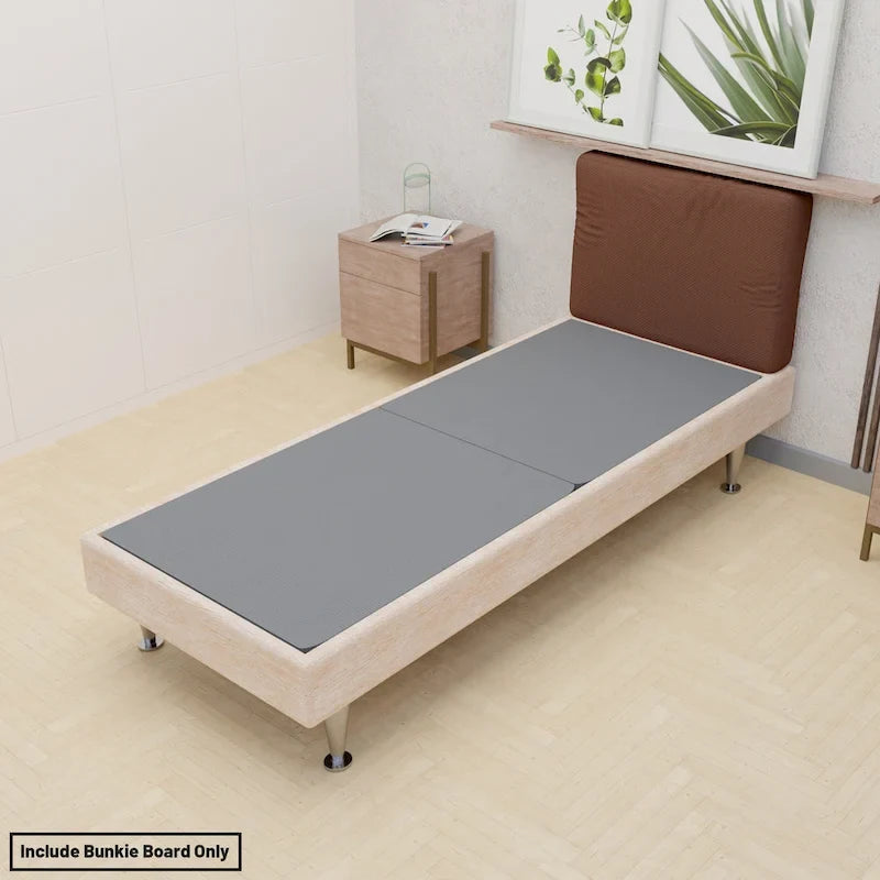 Sommier tapissier en deux parties de 3,8 cm pour support de matelas – Entièrement assemblé, Gris