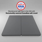 Sommier tapissier en deux parties de 3,8 cm pour support de matelas – Entièrement assemblé, Gris