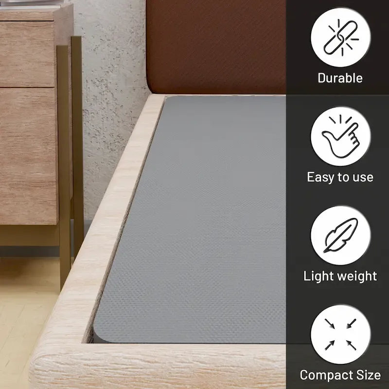 Sommier tapissier en deux parties de 3,8 cm pour support de matelas – Entièrement assemblé, Gris