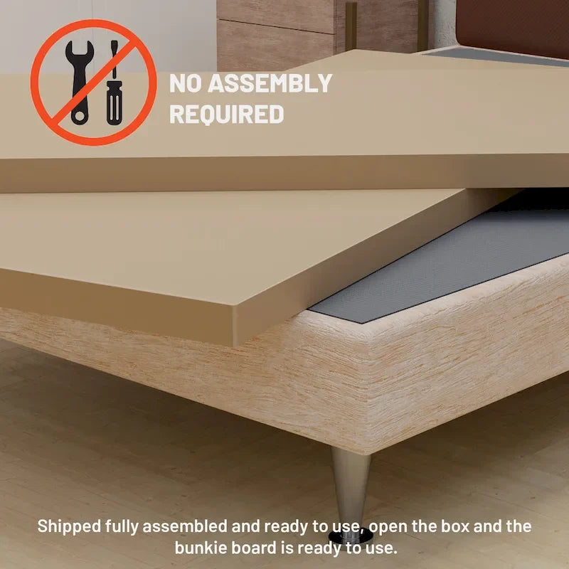 Sommier tapissier en deux parties de 3,8 cm pour support de matelas – Entièrement assemblé, Gris