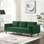 Canapé en velours de style moderne du milieu du siècle pour salon – 88" de large, sarcelle