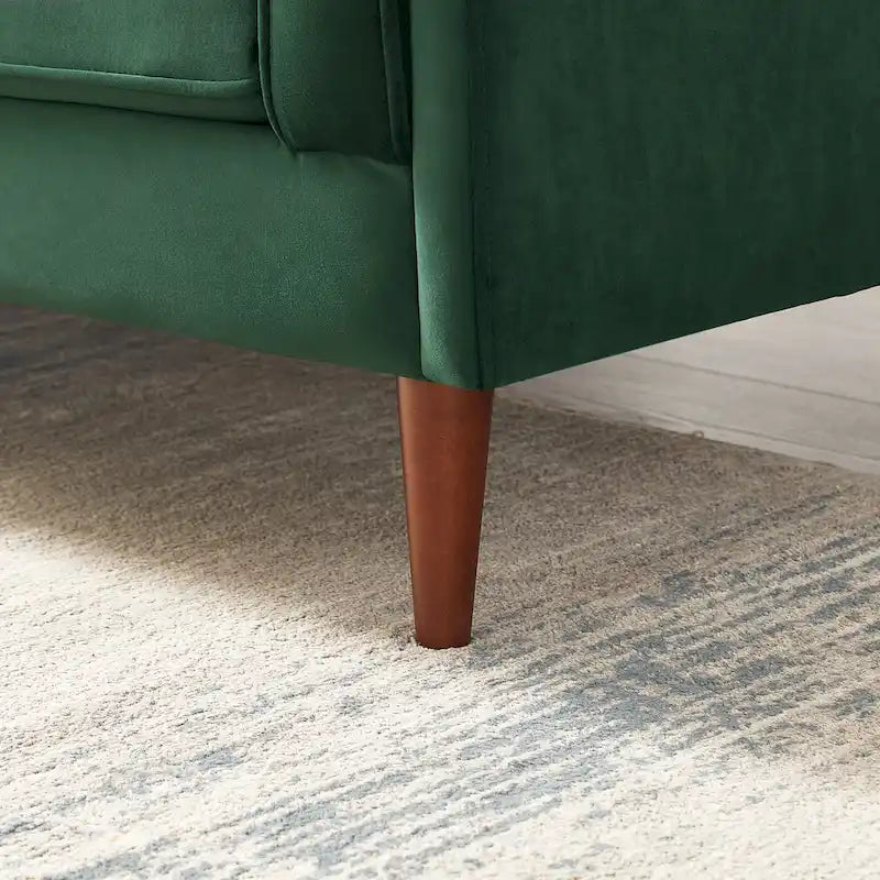 Canapé en velours de style moderne du milieu du siècle pour salon – 88" de large, sarcelle