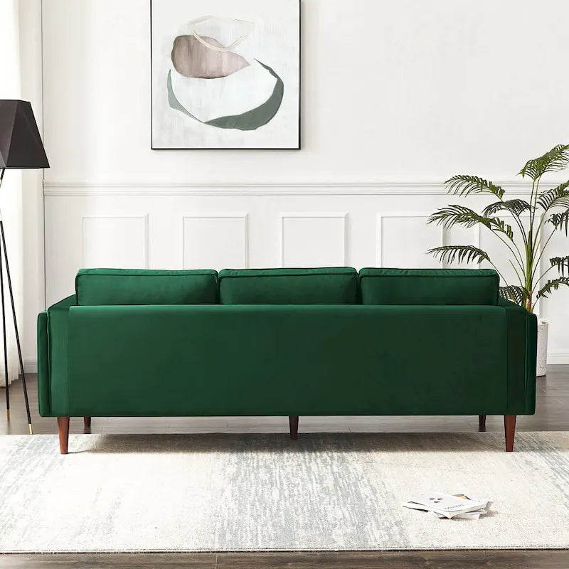 Canapé en velours de style moderne du milieu du siècle pour salon – 88" de large, sarcelle