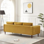 Canapé en velours de style moderne du milieu du siècle pour salon – 88" de large, sarcelle