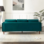 Canapé en velours de style moderne du milieu du siècle pour salon – 88" de large, sarcelle