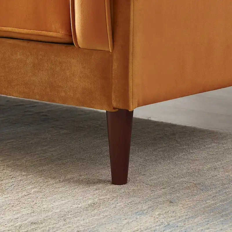 Canapé en velours de style moderne du milieu du siècle pour salon – 88" de large, sarcelle