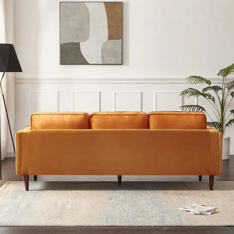 Canapé en velours de style moderne du milieu du siècle pour salon – 88" de large, sarcelle