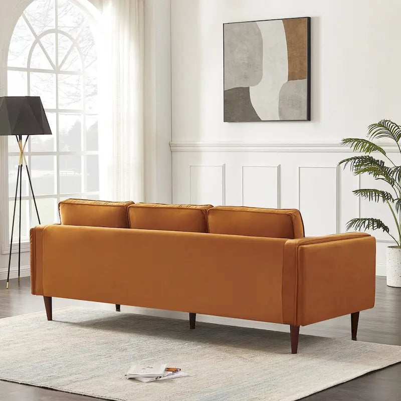 Canapé en velours de style moderne du milieu du siècle pour salon – 88" de large, sarcelle