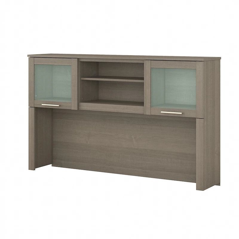 Haut de bibliothèque Somerset 60W pour bureau en L – Fini gris cendré