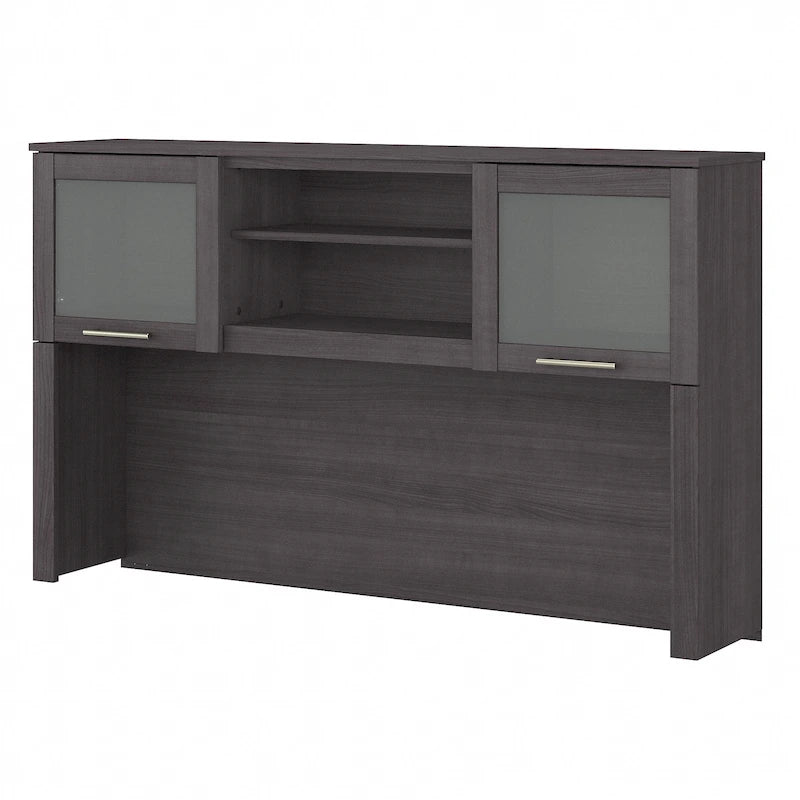 Haut de bibliothèque Somerset 60W pour bureau en L – Fini gris cendré