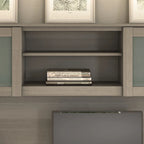 Haut de bibliothèque Somerset 60W pour bureau en L – Fini gris cendré