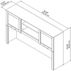 Haut de bibliothèque Somerset 60W pour bureau en L – Fini gris cendré
