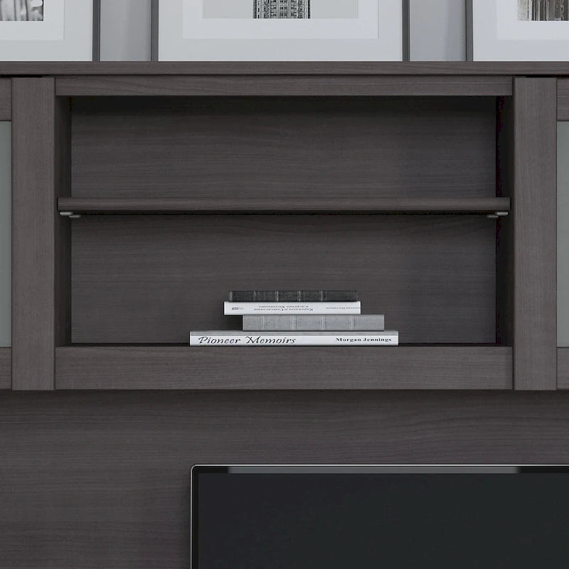 Haut de bibliothèque Somerset 60W pour bureau en L – Fini gris cendré