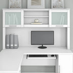 Haut de bibliothèque Somerset 60W pour bureau en L – Fini gris cendré