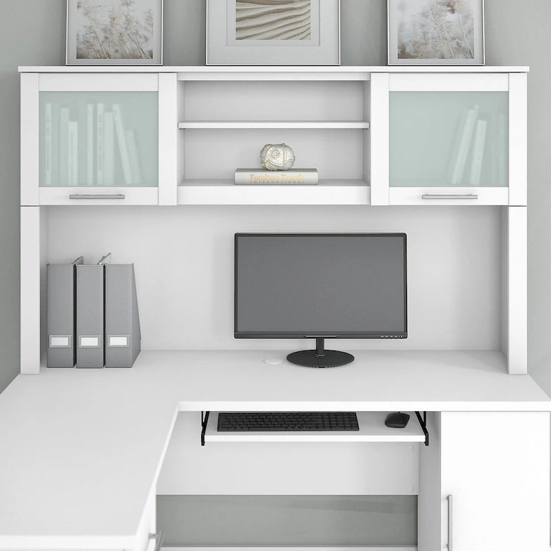 Haut de bibliothèque Somerset 60W pour bureau en L – Fini gris cendré