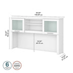Haut de bibliothèque Somerset 60W pour bureau en L – Fini gris cendré