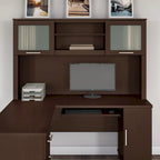 Haut de bibliothèque Somerset 60W pour bureau en L – Fini gris cendré