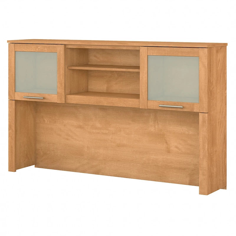 Haut de bibliothèque Somerset 60W pour bureau en L – Fini gris cendré