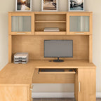 Haut de bibliothèque Somerset 60W pour bureau en L – Fini gris cendré