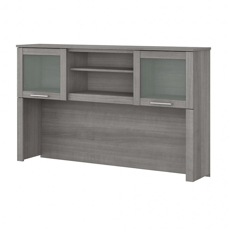 Haut de bibliothèque Somerset 60W pour bureau en L – Fini gris cendré