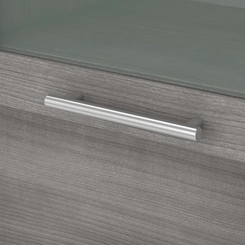 Haut de bibliothèque Somerset 60W pour bureau en L – Fini gris cendré