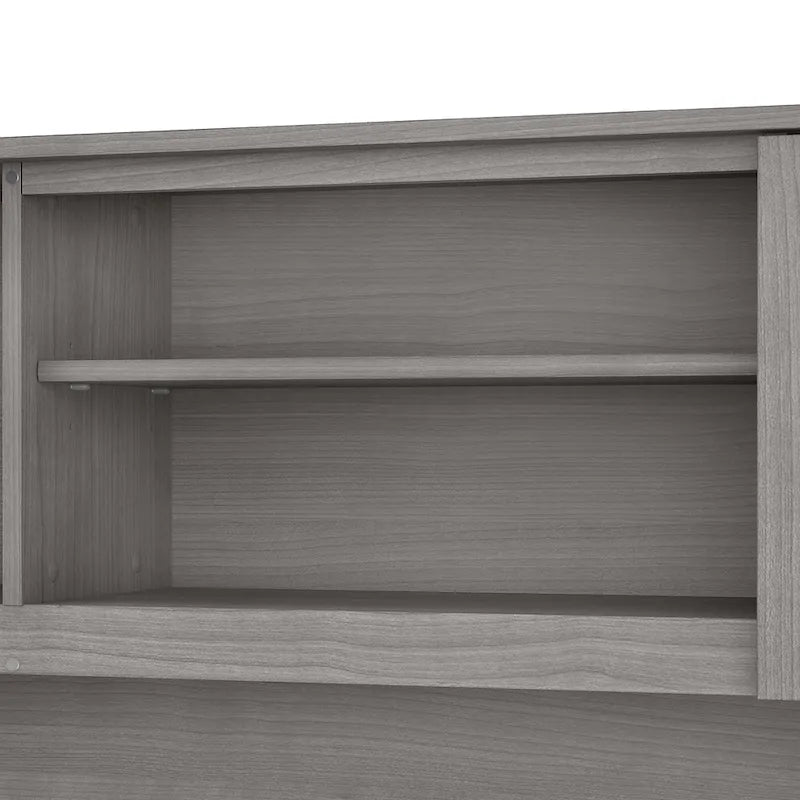 Haut de bibliothèque Somerset 60W pour bureau en L – Fini gris cendré