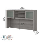 Haut de bibliothèque Somerset 60W pour bureau en L – Fini gris cendré