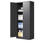 Armoire de rangement métallique de garage en acier à outils avec portes et 3 étagères