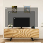 Meuble TV de rangement Moasis 63 pouces à 4 portes avec relief ondulé - 63