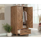 Armoire-penderie rustique à chevrons FarmHouse à 1 tiroir - 57,15 cm (L) x 82,04 cm (l) x 150,62 cm (H)