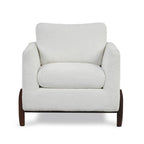 Fauteuil d'appoint bohème rembourré avec tissu Sherpa et base en bois massif