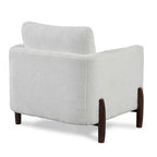 Fauteuil d'appoint bohème rembourré avec tissu Sherpa et base en bois massif