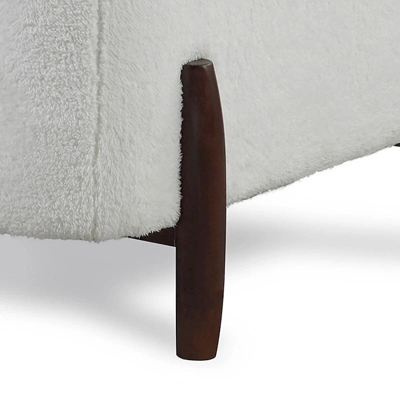 Fauteuil d'appoint bohème rembourré avec tissu Sherpa et base en bois massif
