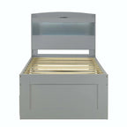 Lit plateforme Twin XL avec tête de lit LED et lit gigogne Twin