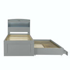 Lit plateforme Twin XL avec tête de lit LED et lit gigogne Twin