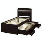 Lit plateforme Twin XL avec tête de lit LED et lit gigogne Twin