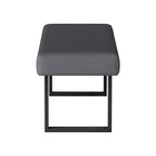Banc rembourré Lillian Gray avec pieds en acier – Chambre et entrée