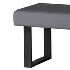 Banc rembourré Lillian Gray avec pieds en acier – Chambre et entrée